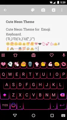 Cute Neon Emoji Keyboard Theme android App screenshot 0