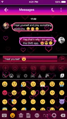 Cute Neon Emoji Keyboard Theme android App screenshot 3