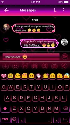 Cute Neon Emoji Keyboard Theme android App screenshot 7